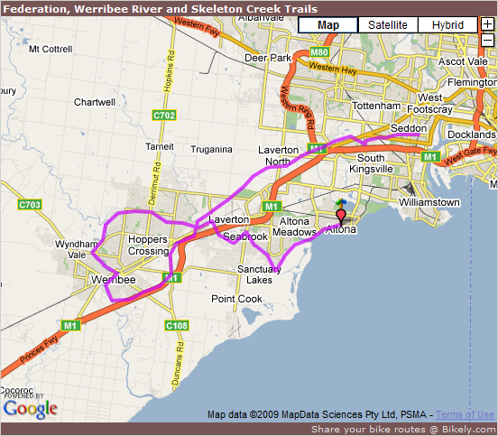 Bicycle Path - Federation, Werribee River and Skeleton Creek Trails at Bikely.com